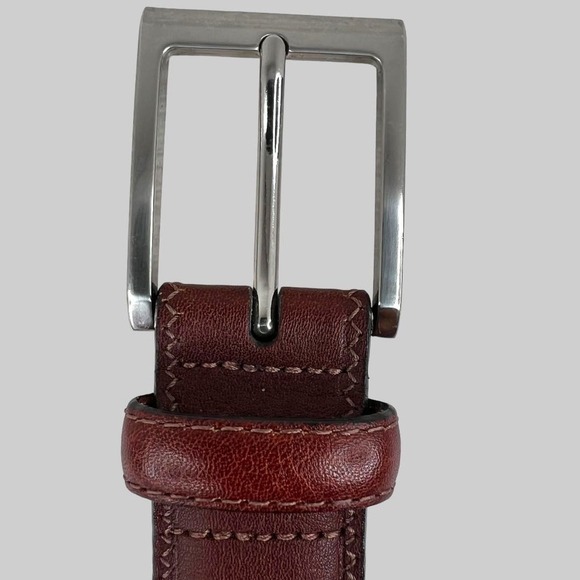 PERRY ELLIS Leather Belt in Brown Men's Size 34 Waist - Picture 5 of 10